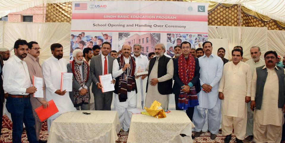 Inauguration of USAID funded Govt. High School in district Khairpur.